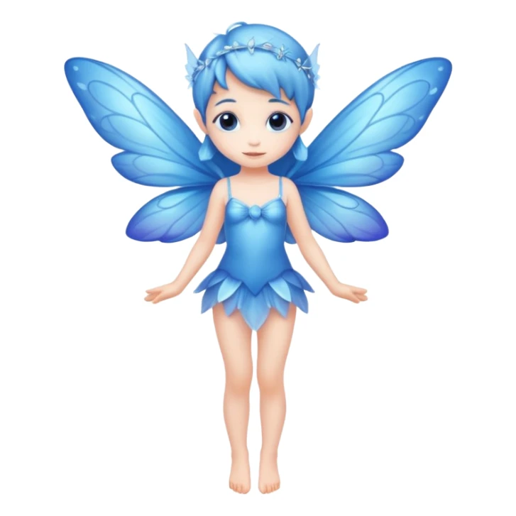 full body of little blue fairy sticker