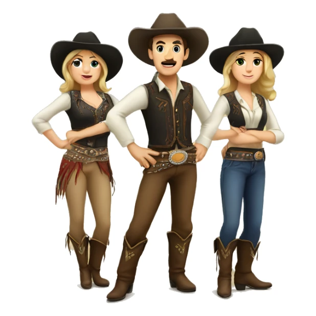 Caucasion country western dancers sticker