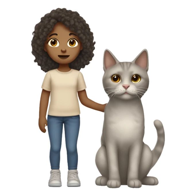 A kid with a cat rag doll cat with greysh nose and forehead and noermal fur gray eyes and beige body and the girl who is carrying is a brunette  sticker