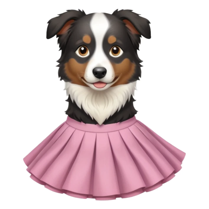 berger australien noir et blanc avec une jupe sticker