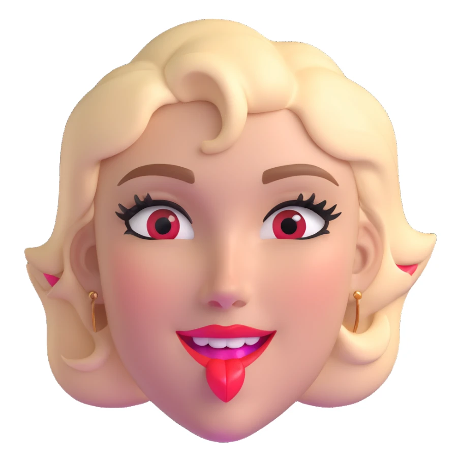 Chappell Roan with a playful wink and bright lipstick sticker