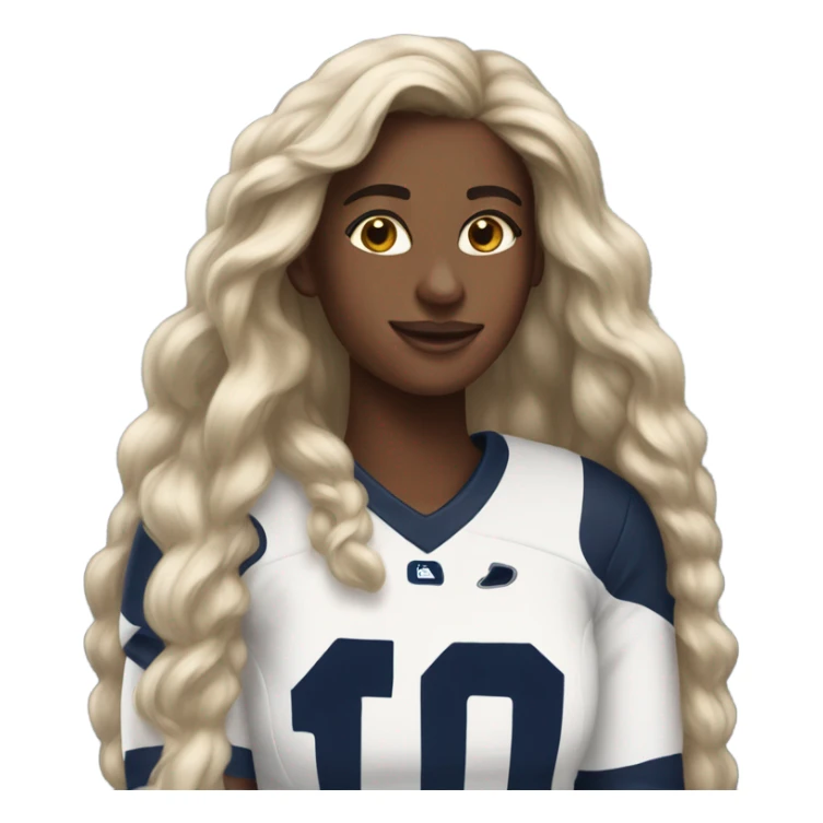b rown girl with long hair penn state jersey sticker