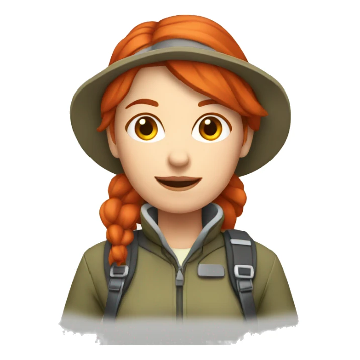 a red hair female mountaineer sticker