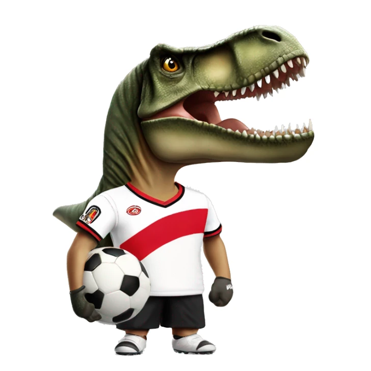 T rex con remera de futbol club river plate sticker