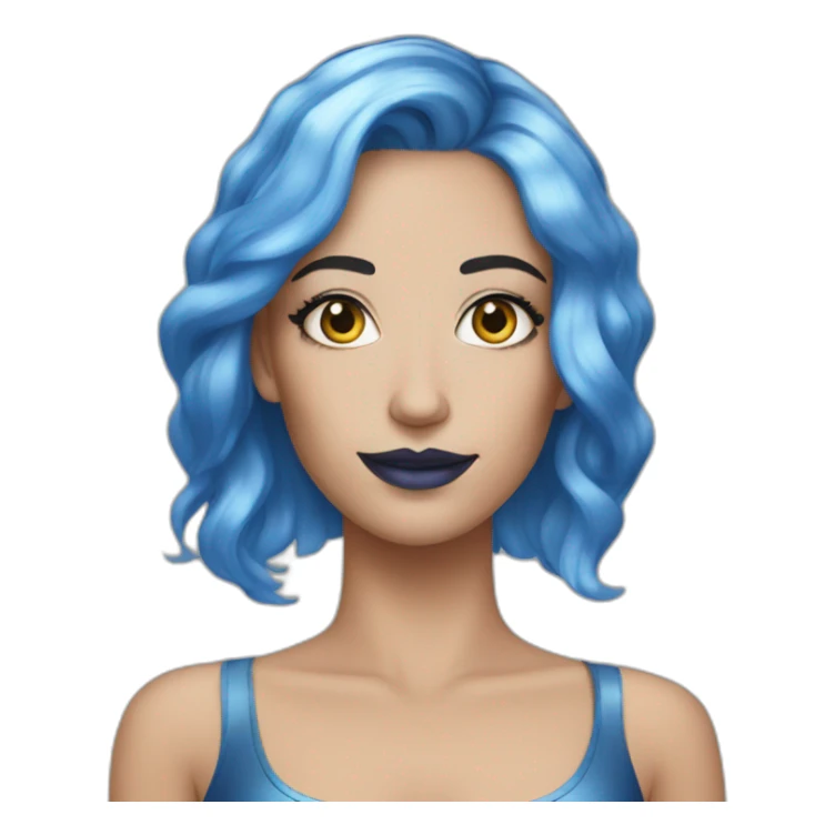 white women with short blue hair and glitter makeup sticker