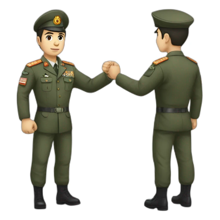 ilham aliev in military uniform and folds a fist sticker