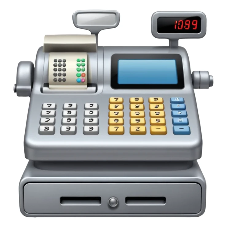 cash register from the front sticker