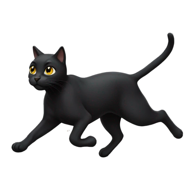 black cat running sticker