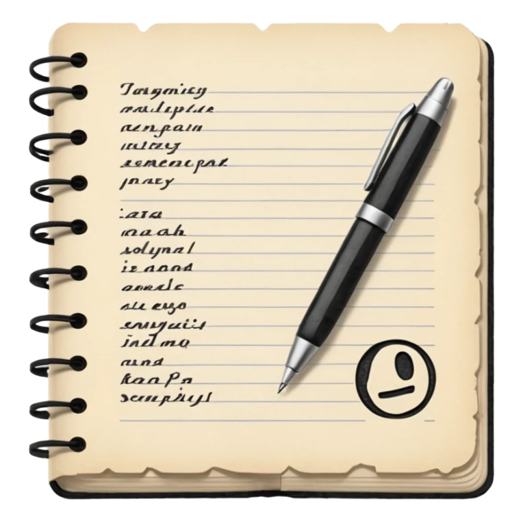 a paper manuscript that is a screenplay with a ballpoint pen sticker