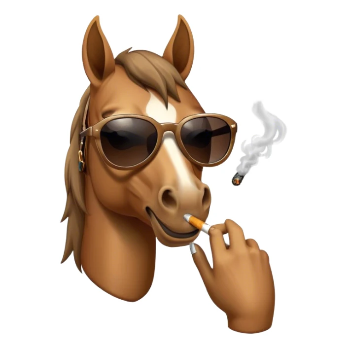 A horse with sunglasses smokinga cigarette  sticker