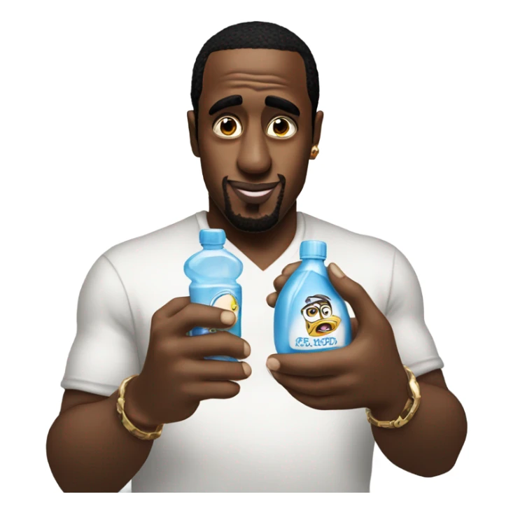 P diddy holding baby oil sticker