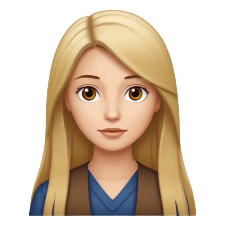 Mulher branca, cabelos longos liso castanhos com mexas loiro sticker