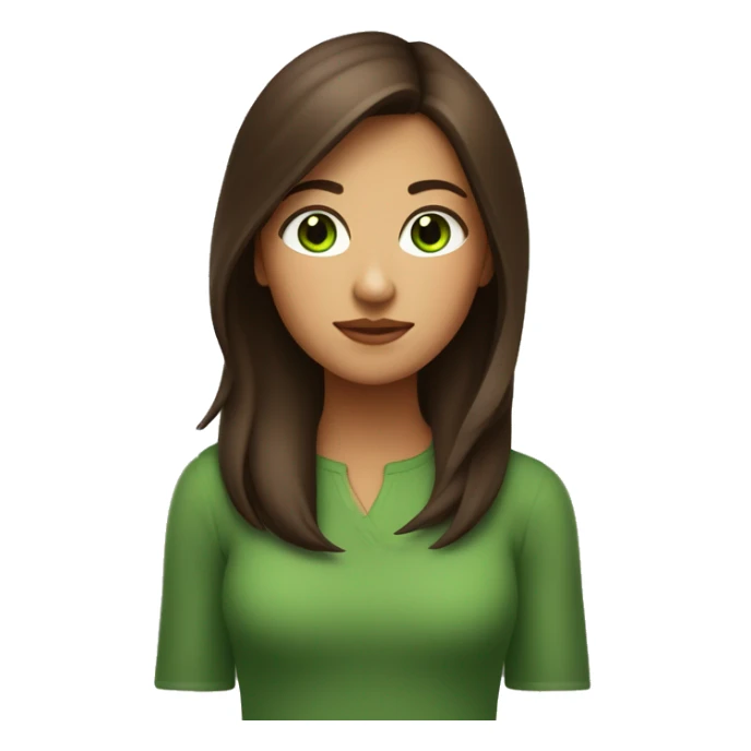 Fille brune avec des yeux vert-marron avec une peau mate claire sticker