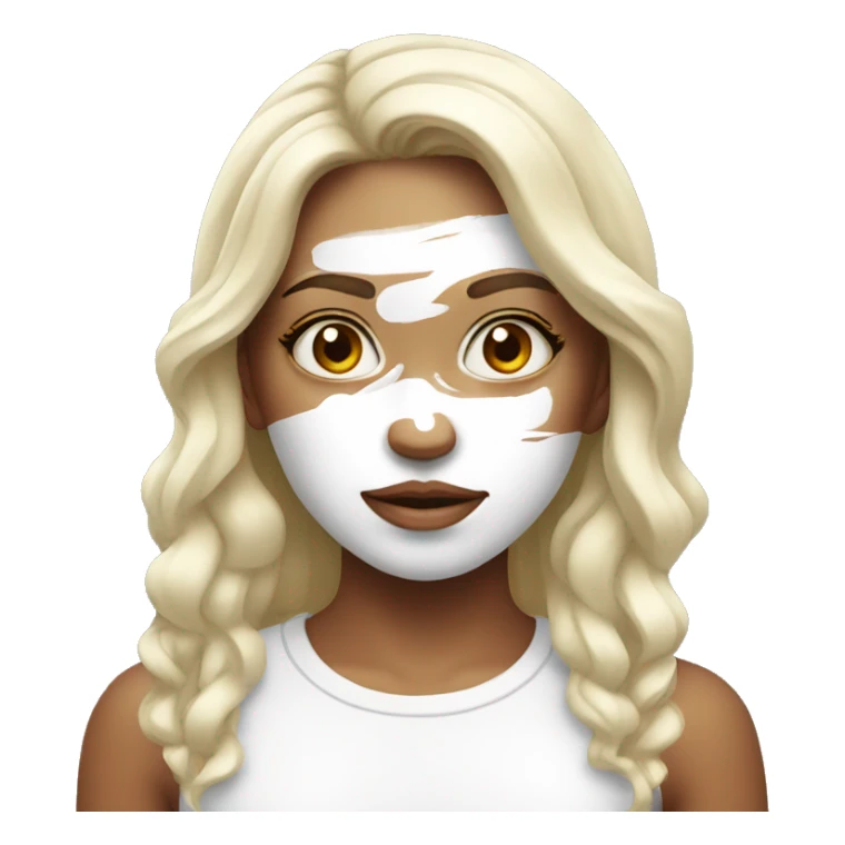 Girl with white paint on face sticker
