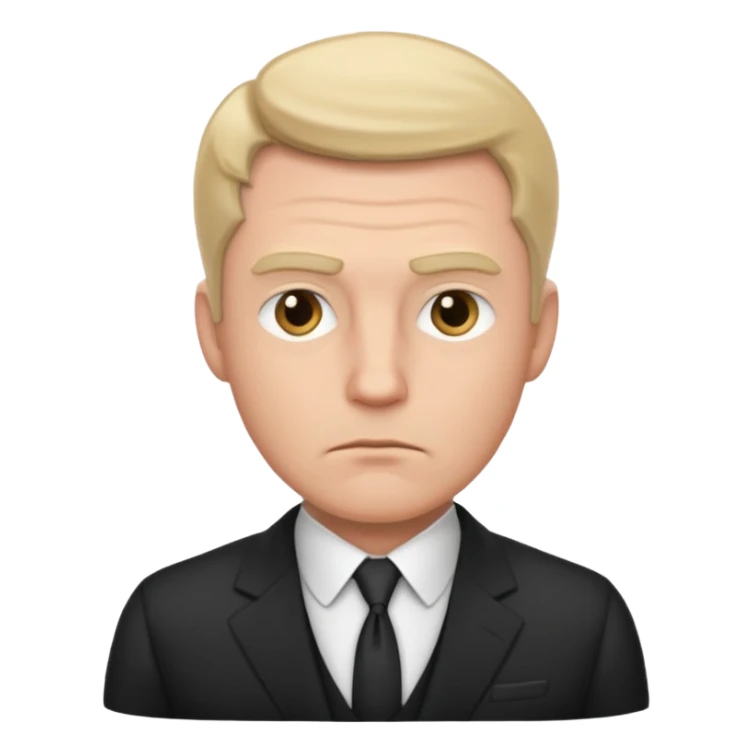 white man in formal suit in thought, in thought, raised eyebrow sticker