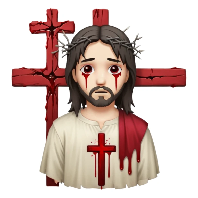 jesus-body-on-the-cross, emo hair sticker