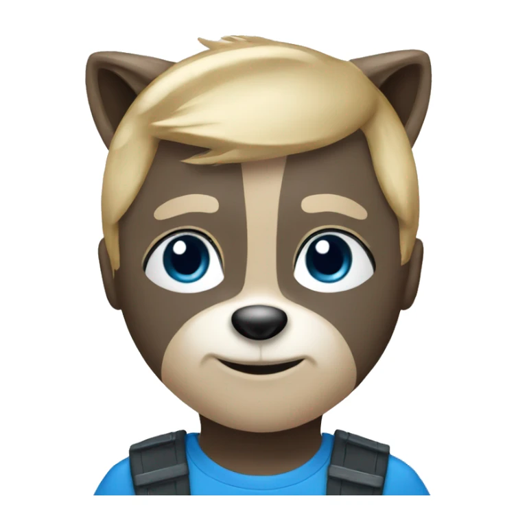 Raccoon with blond hair and blue eyes sticker