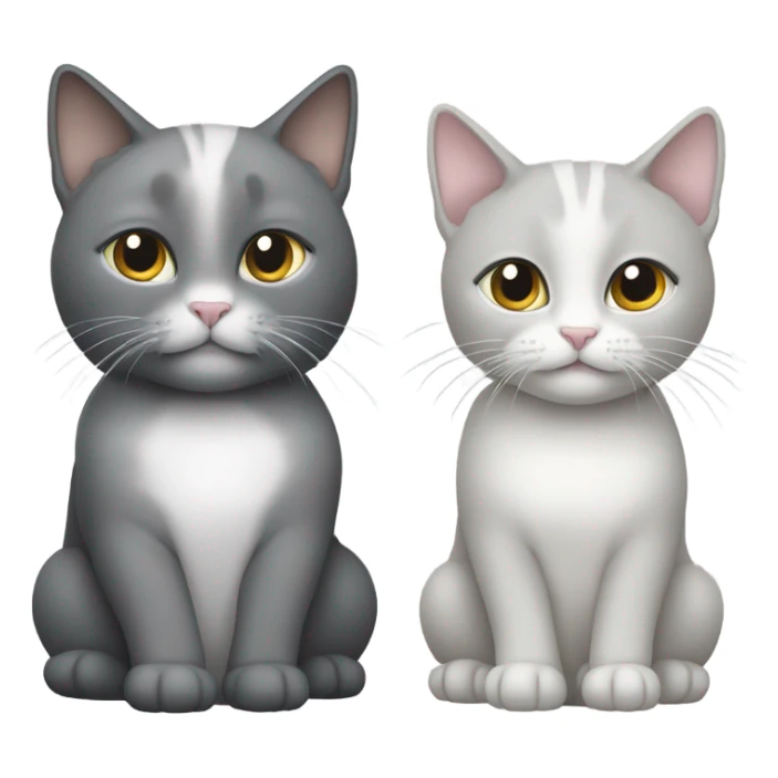 Two cats one light grey and the other dark grey sticker