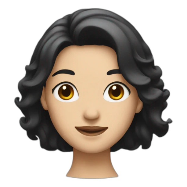 A woman with black hair, Happy  sticker