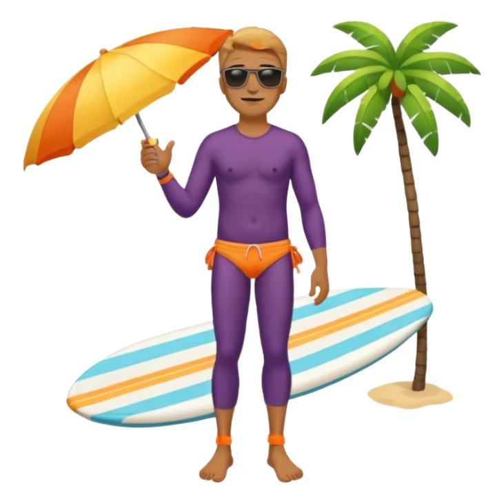man fullbody with sunglasses and beachwear sticker