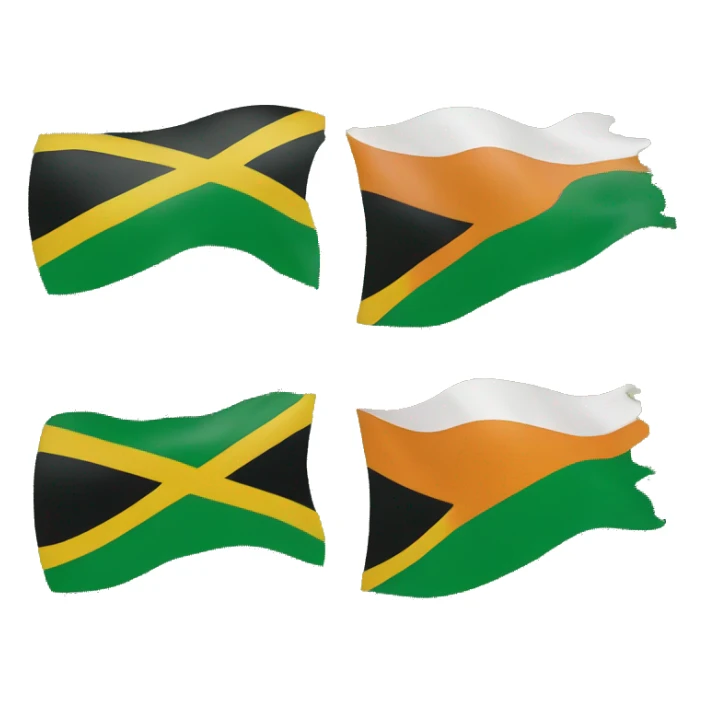 jamaica and ivory coast flag half & half  sticker