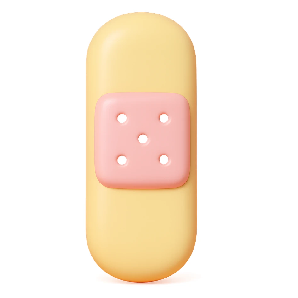 bandage, vinyl figure style, collectible look sticker