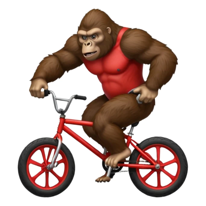 Gorilla wheeling a red BMX bike sticker