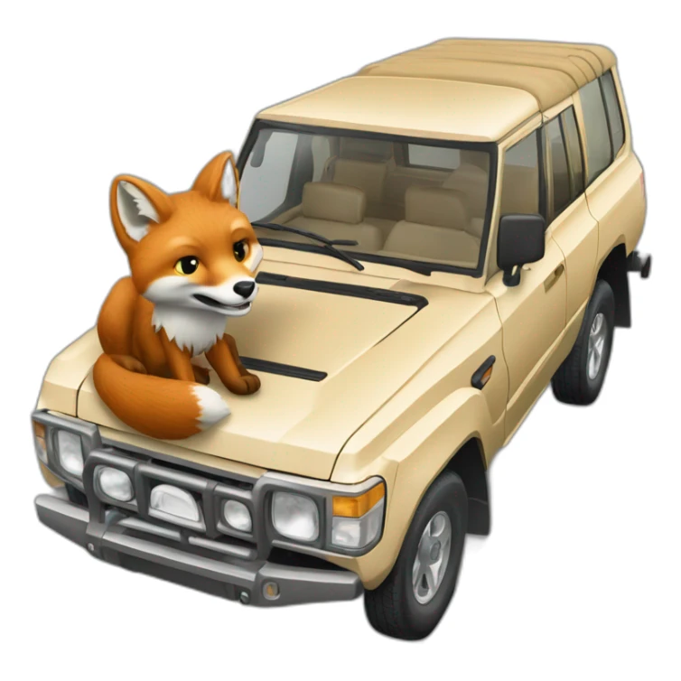 Fox driving a toyota landcruiser 70series sticker