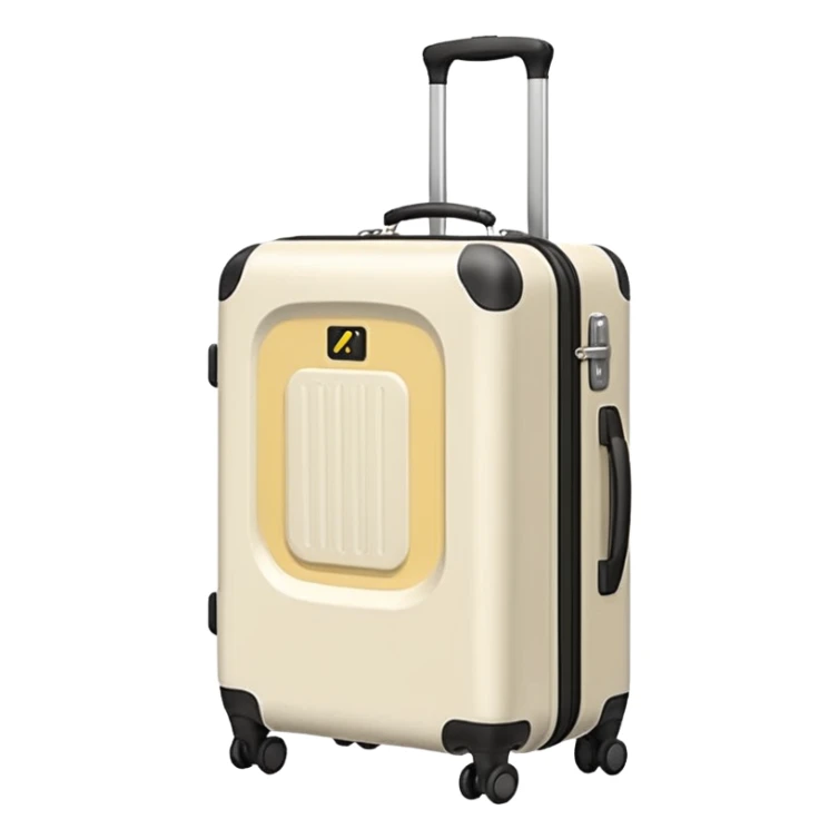 aesthetic ivory minimal carry-on suitcase with wheels sticker