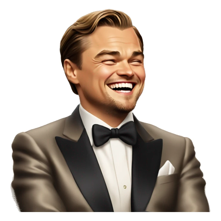 Leonardo DiCaprio Laughing: Iconic-style Candid Likeness Meme

DiCaprio, cocktail in hand, grins smugly in a luxurious setting, a warm scene of indulgent humor. sticker
