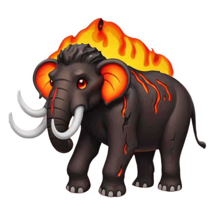 Magma+🦣+lava and cracks into a living creature with glowing red eyes I call lava mammoth 🦣 {hellephant} sticker