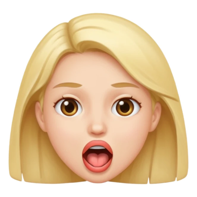 A girl opening her mouth super wide sticker