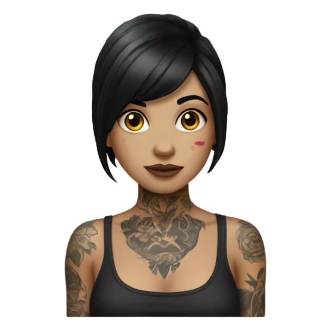 Tattooed girl black hair sticker
