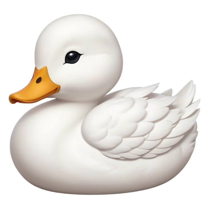 Meme-Worthy Cute Sleeping White Duck Portrait Emoji, Head resting peacefully with a contented smile, showcasing a sleek, graceful build and a luxuriously soft pure white plumage, eyes shut in a serene, restful nap, Simplified yet hilariously adorable features, highly detailed, glowing with a soft, drowsy light, high shine, relaxed and utterly lovable, stylized with an air of playful laziness, bright and heartwarming, soft glowing outline, capturing the essence of a comically sleepy duck, so meme-worthy it feels like it could instantly become the next viral sensation of adorable slumber! sticker