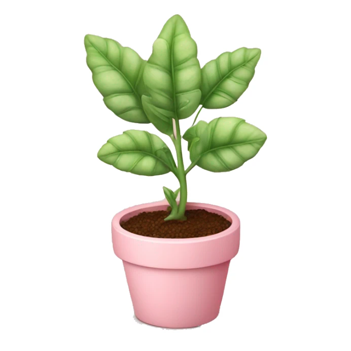 cute plant with a baby pink pot sticker