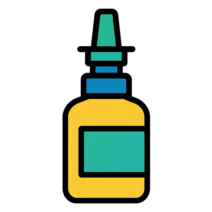 colored outline icon of a nasal spray sticker