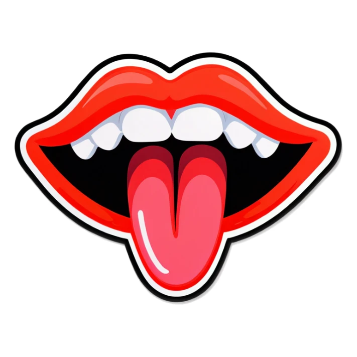 mouth with tongue out  sticker