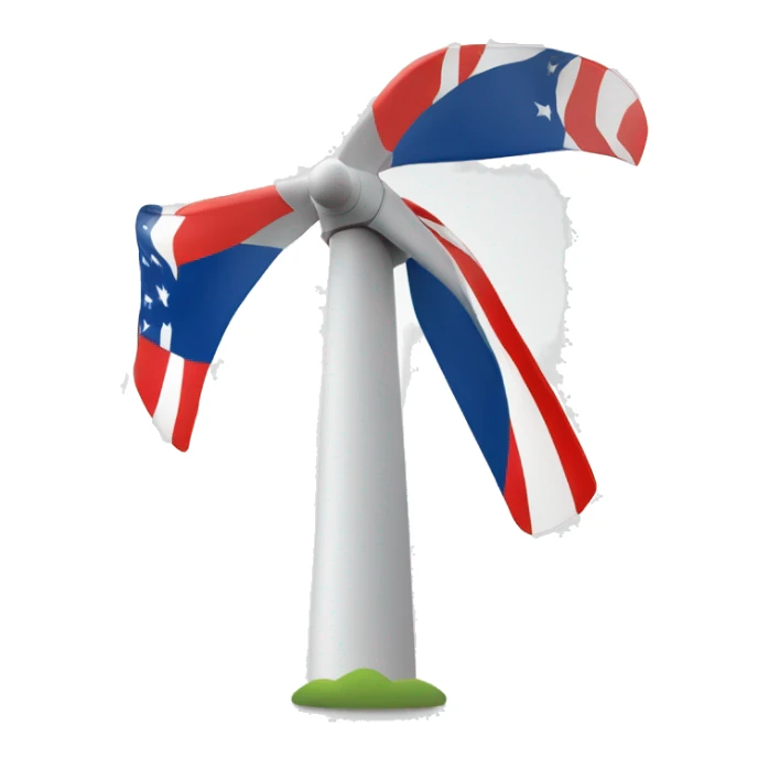 Wind turbine in usa flag colors sticker