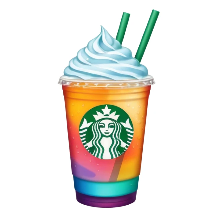 starbucks summer drink on a summer background (ios emoji style) sticker