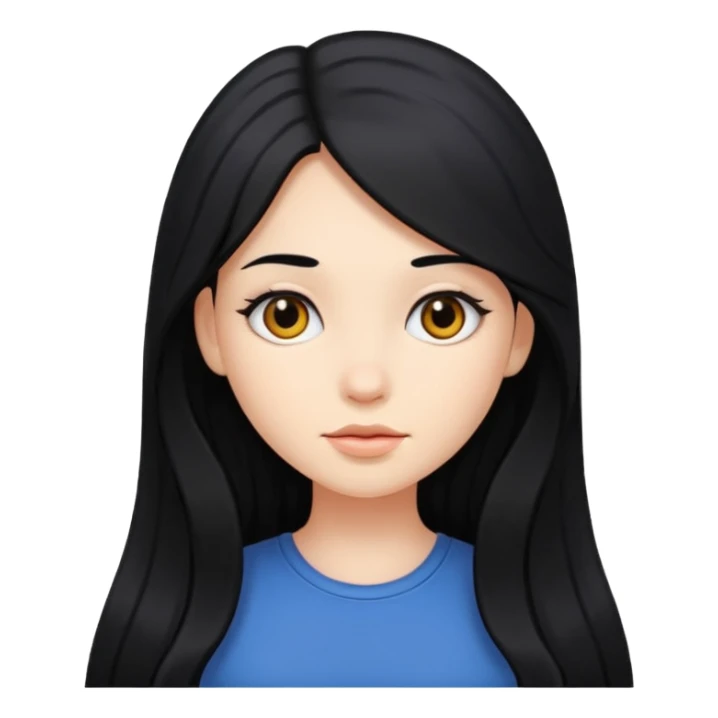 girl with long hair portrait sticker