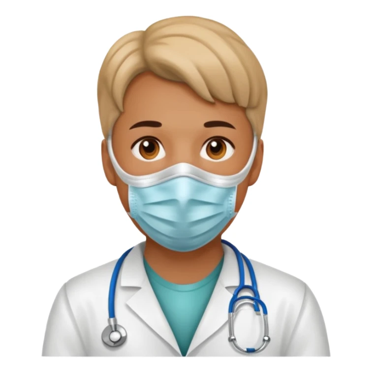 The doctor is wearing a full-face mask
 sticker
