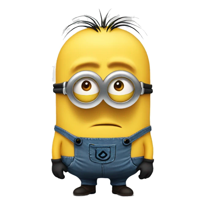 Minion with an angry look on his face sticker