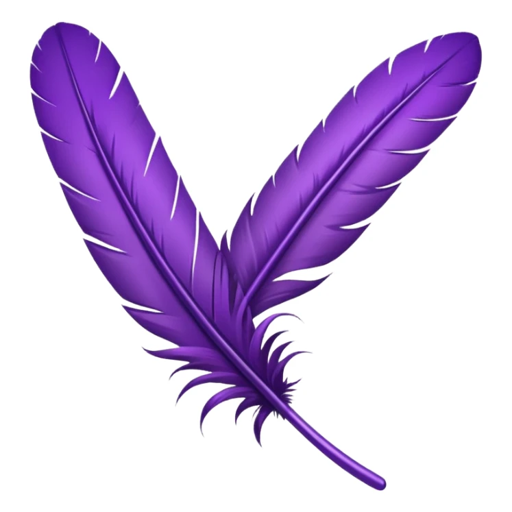 Purple feather modern minimailstic design with removed background sticker