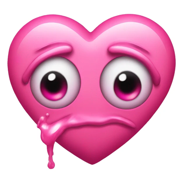 pink heart eye emoji with pink barf sticker