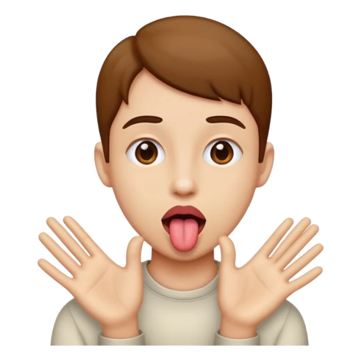 Tongue out hands to the side  sticker
