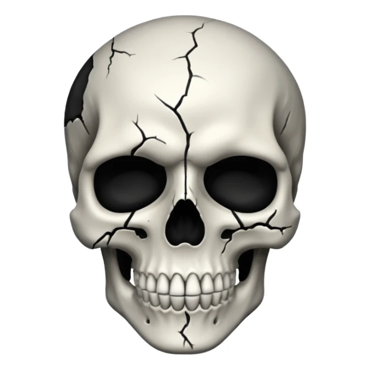 skull facial mask black and white sticker