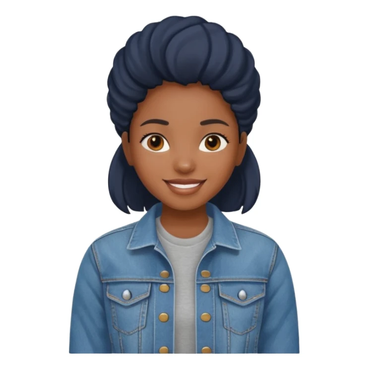smiling black girl in denim jacket sticker