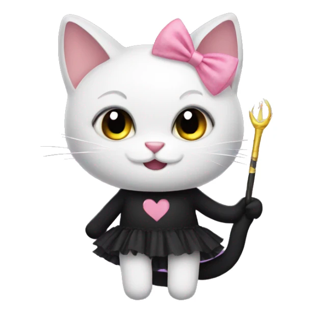 black cat in a tutu holding a wand sticker