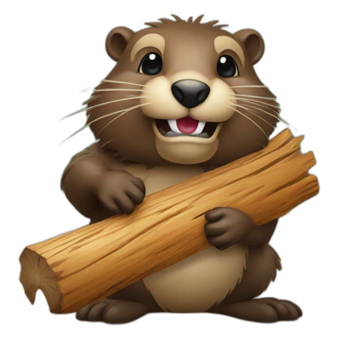 a beaver with a piece of wood in its mouth sticker