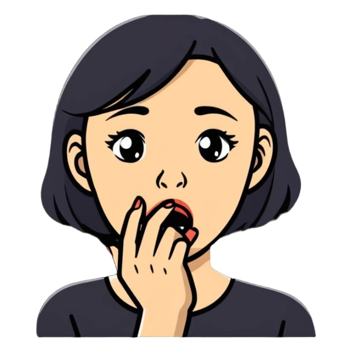 woman scared hand on mouth terrified sticker
